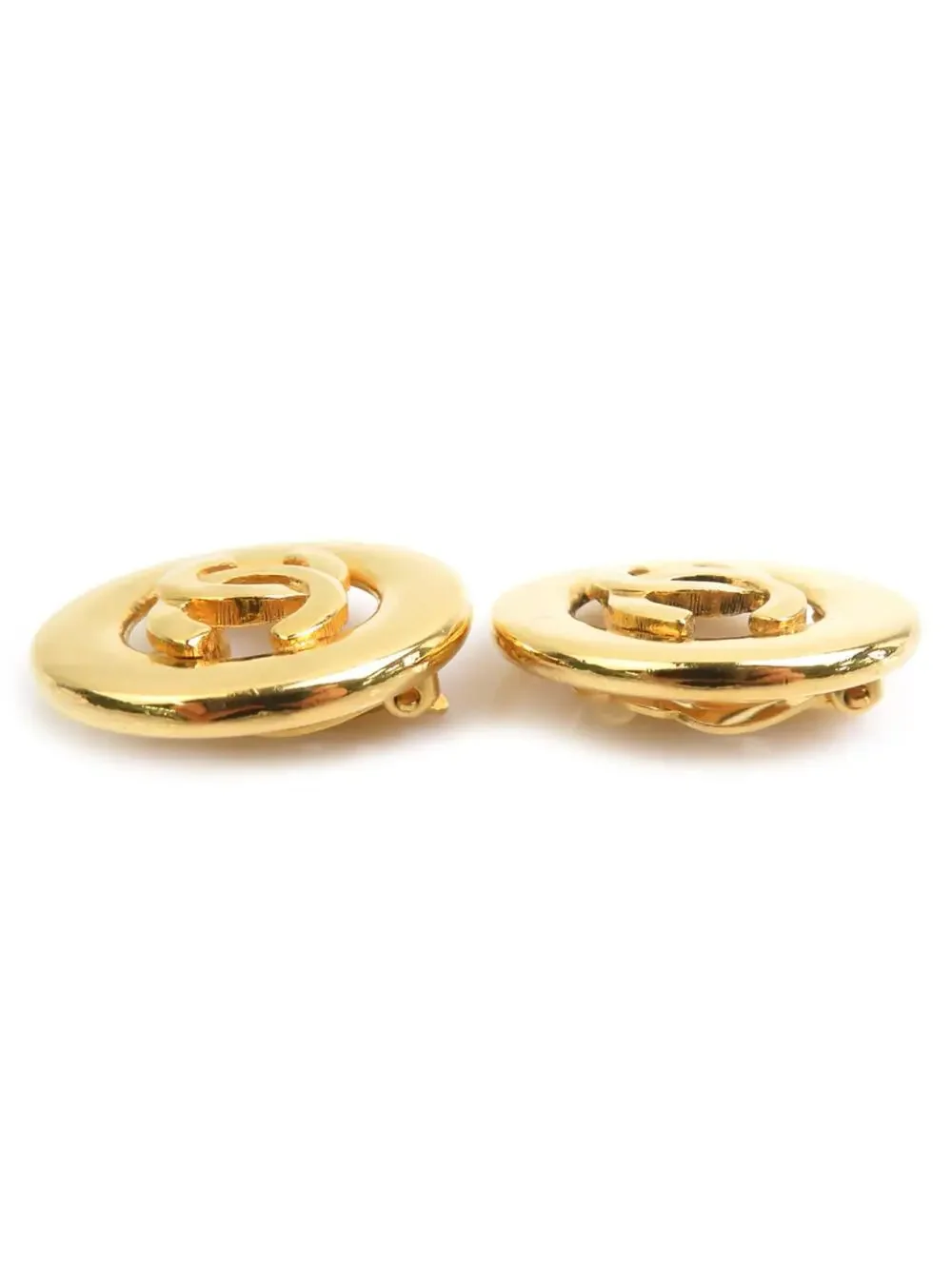 Chanel Cc Logo Clip-On Earrings Gold- #357926C52B